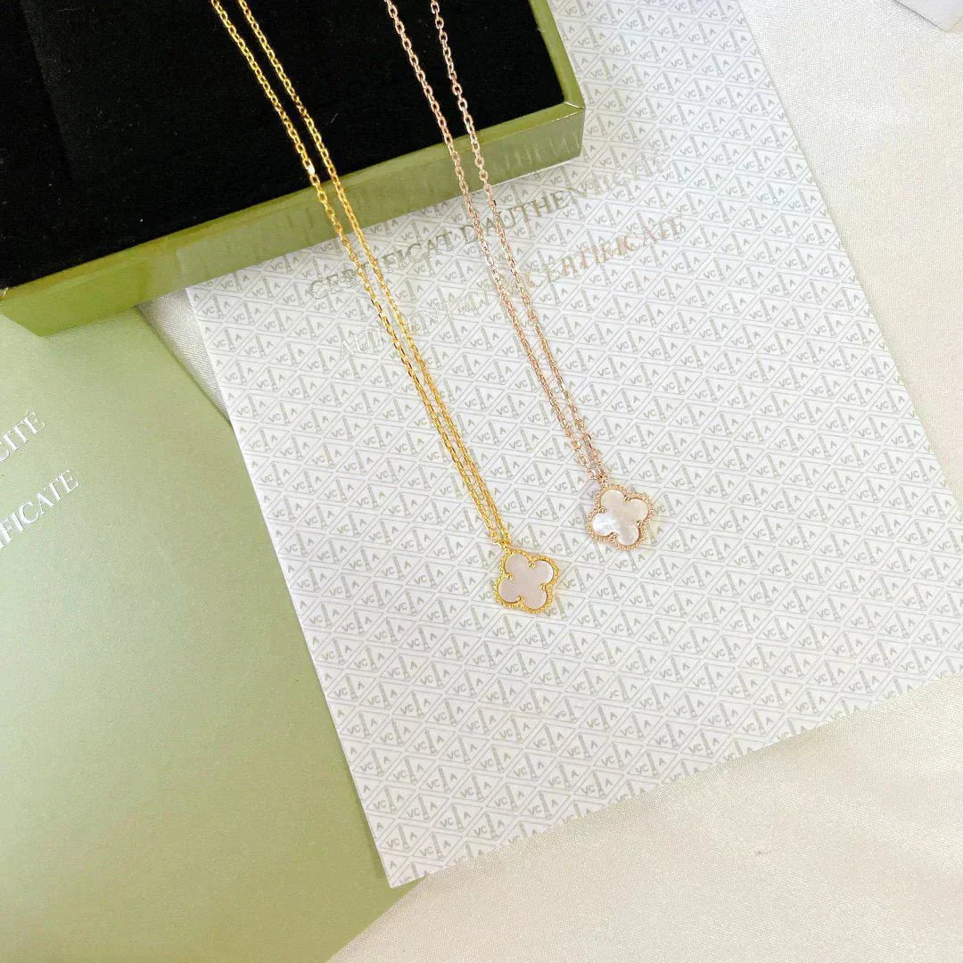 [Pearl Jewelrys]CLOVER MINI 9.5MM WHITE MOTHER-OF-PEARL NECKLACE