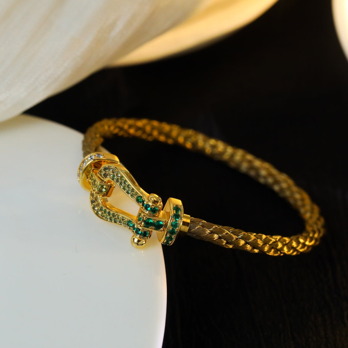 [Pearl Jewelrys]FORCE 10 GOLD GREEN DIAMOND PAVED