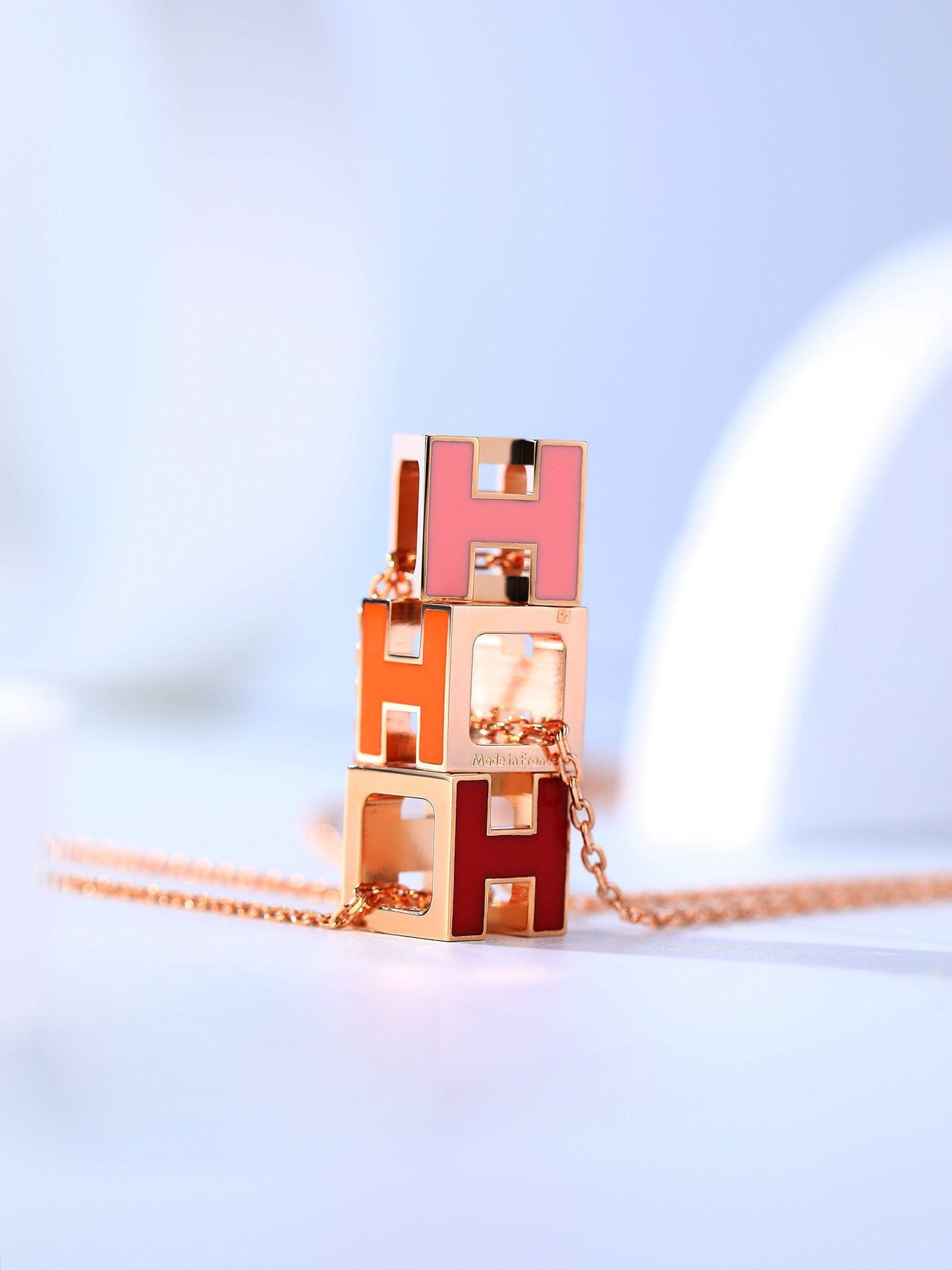 [Pearl Jewelrys]H CAGE PINK GOLD NECKLACE
