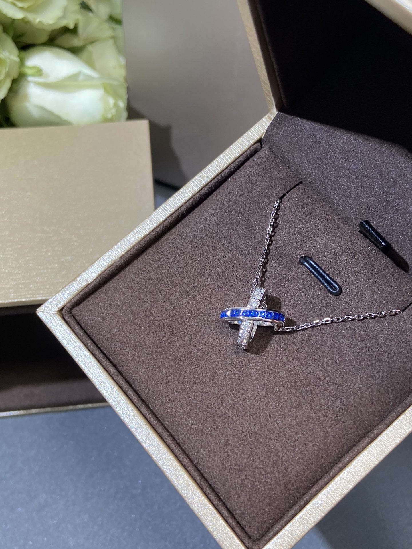 [Pearl Jewelrys]LIENS DIAMOND SILVER NECKLACE