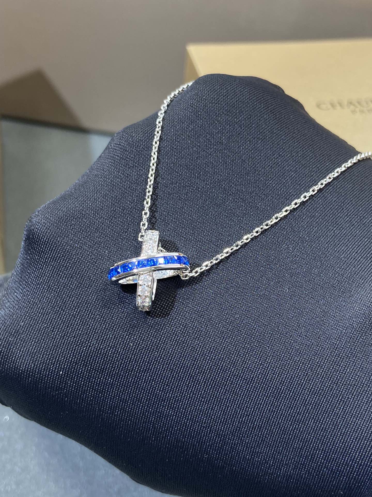[Pearl Jewelrys]LIENS DIAMOND SILVER NECKLACE