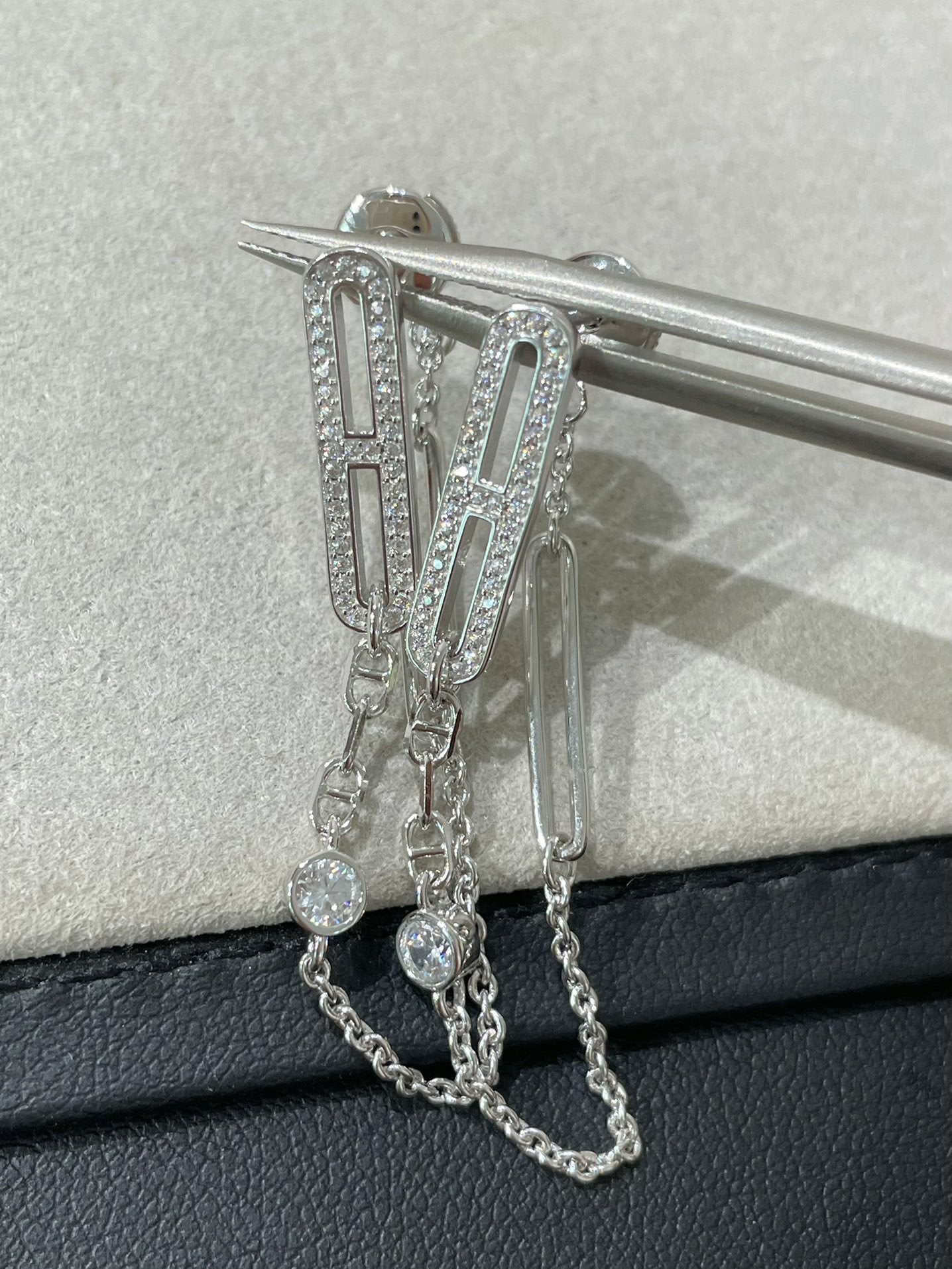 [Pearl Jewelrys]CHAINE CHAOS DIAMOND DROP EARRINGS