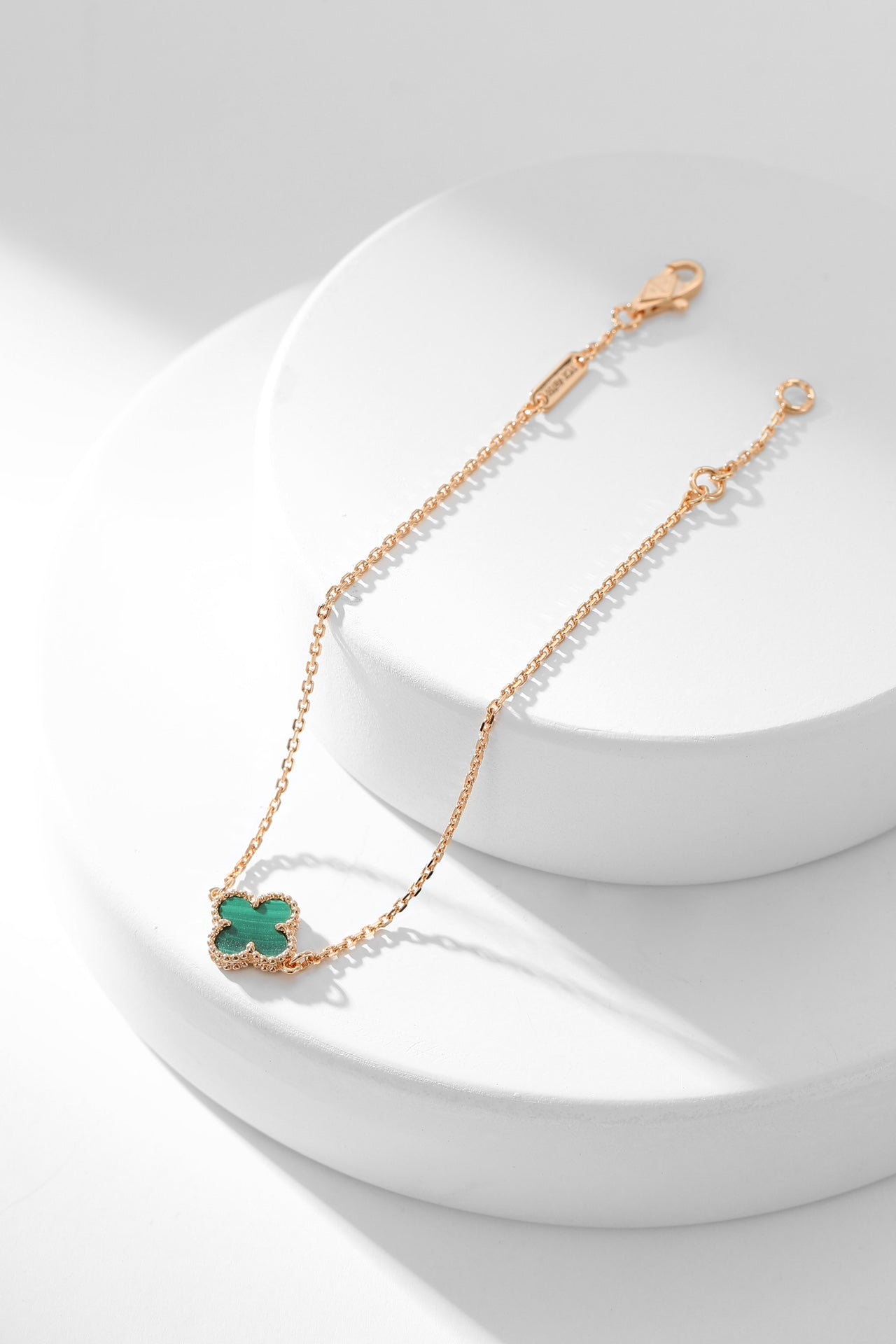 [Pearl Jewelrys]CLOVER BRACELET MALACHITE 1 MOTIF