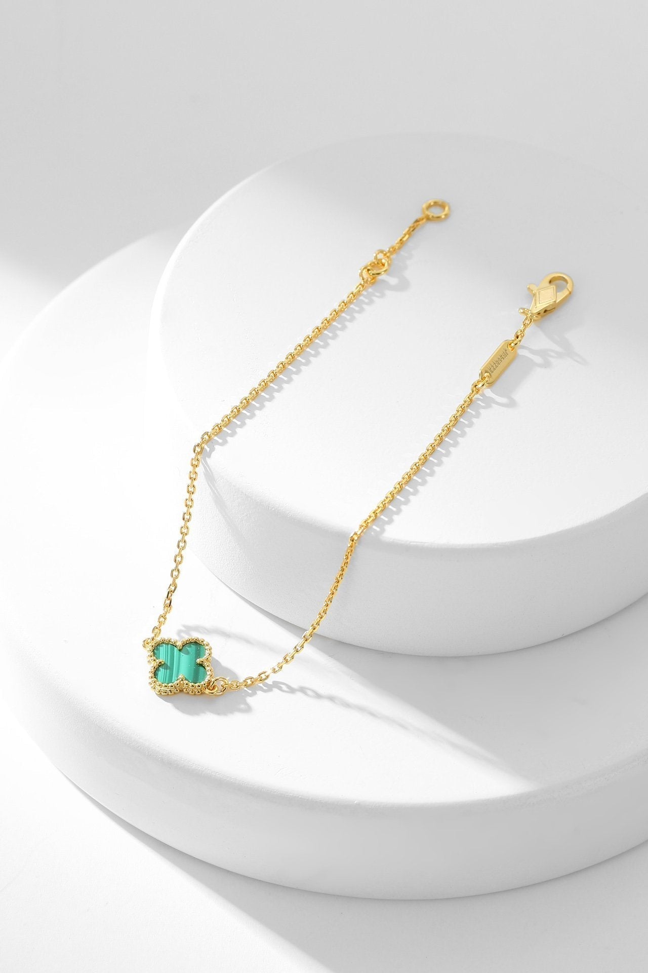 [Pearl Jewelrys]CLOVER BRACELET MALACHITE 1 MOTIF