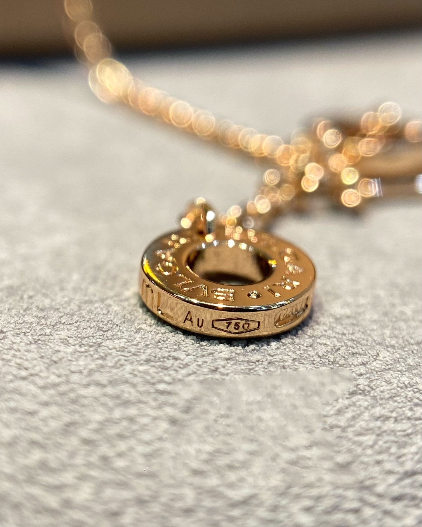 [Pearl Jewelrys]DREAM MOP DIAMOND PAVED PINK GOLD NECKLACE