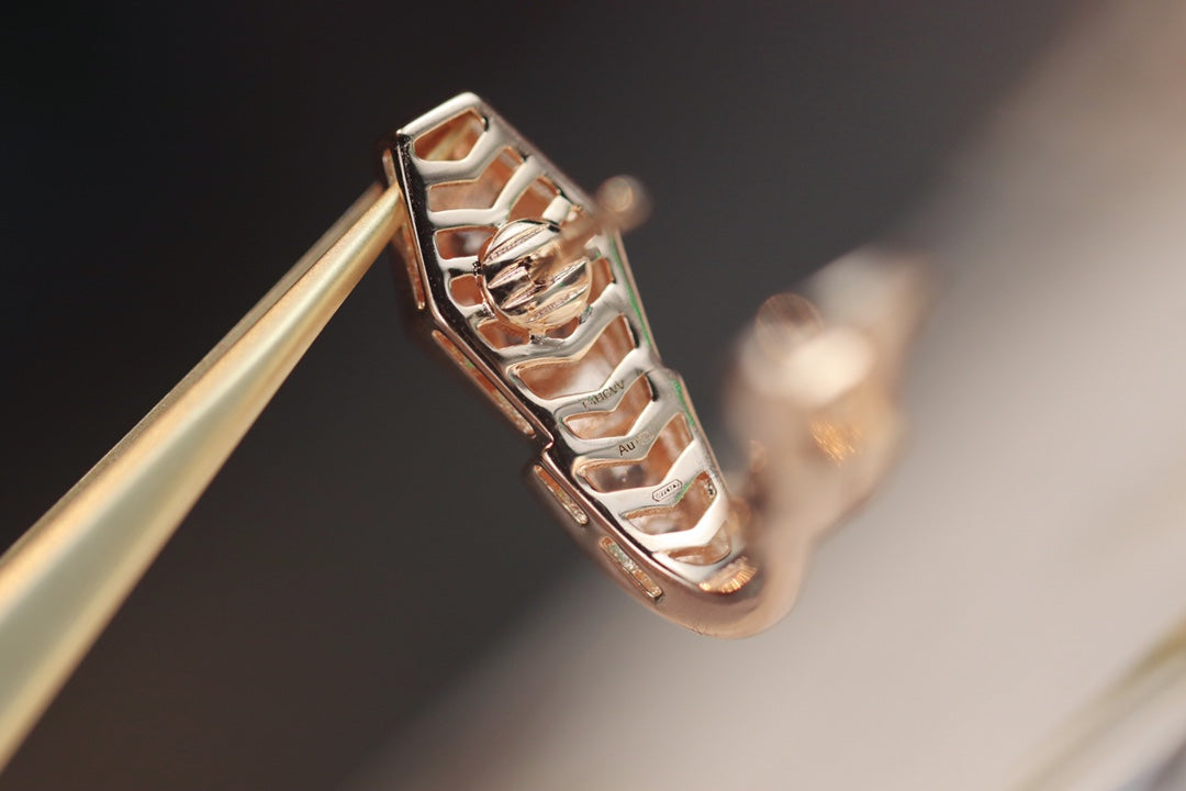[Pearl Jewelrys]SERPENT PINK GOLD DIAMOND EARRINGS