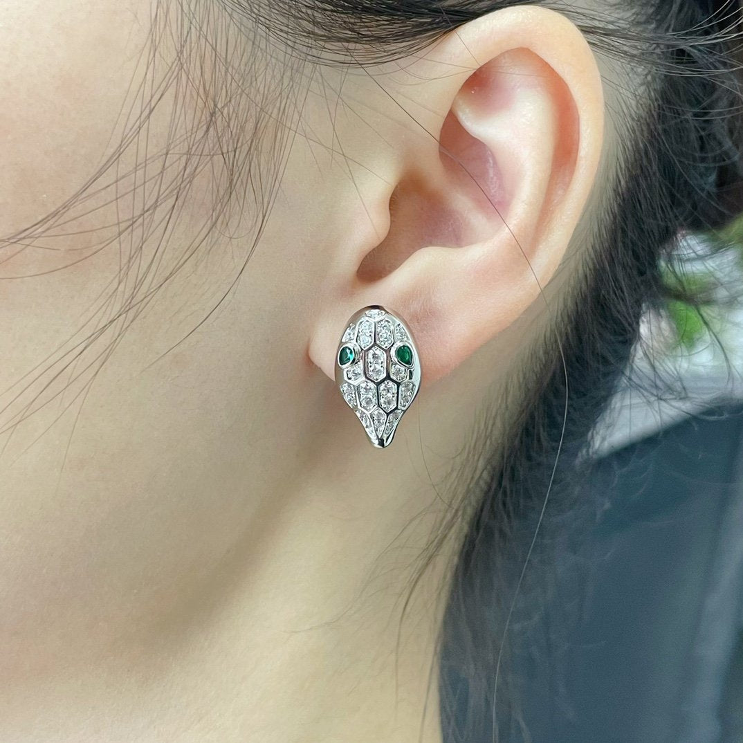 [Pearl Jewelrys]SERPENT DIAMOND STUD EARRINGS