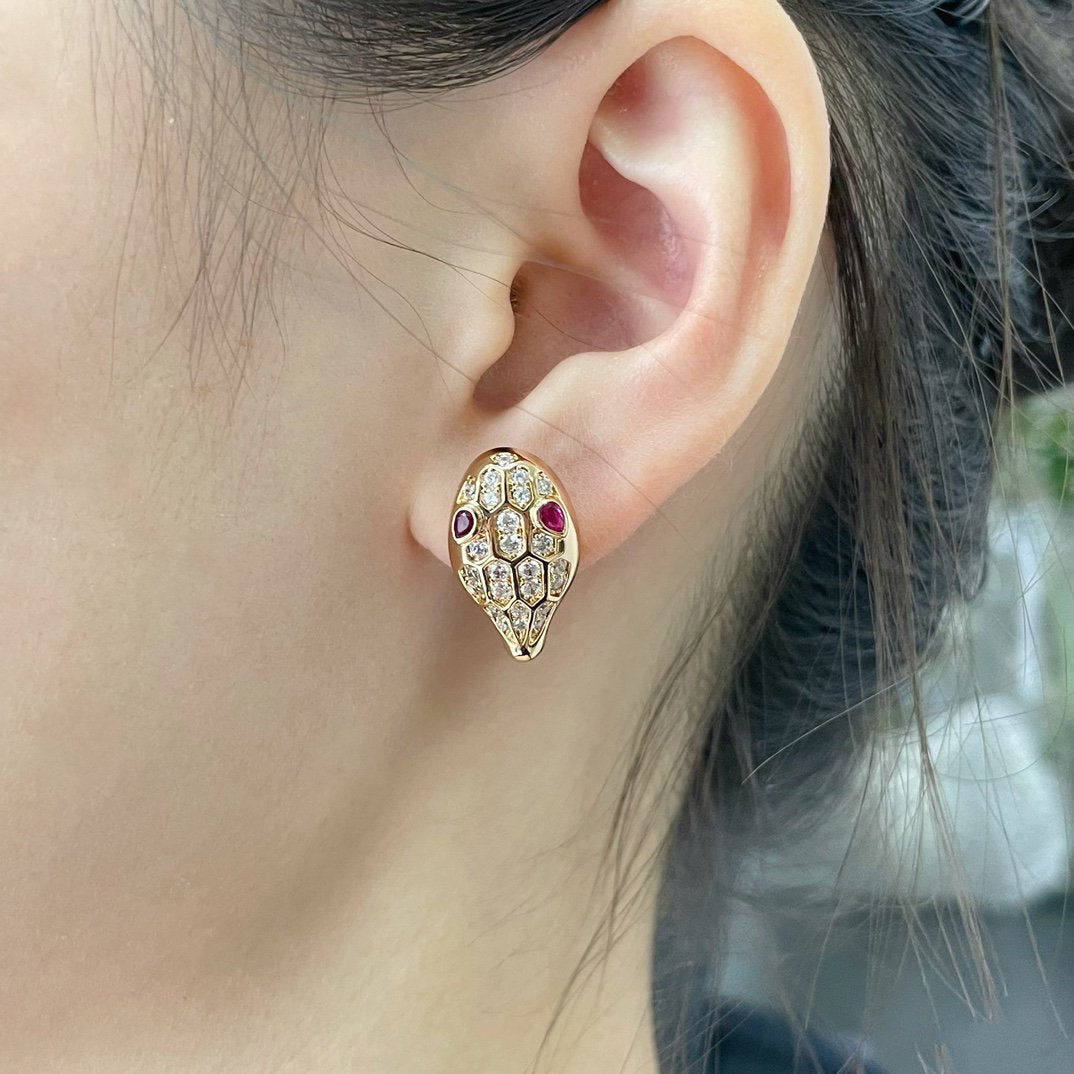 [Pearl Jewelrys]SERPENT DIAMOND STUD EARRINGS