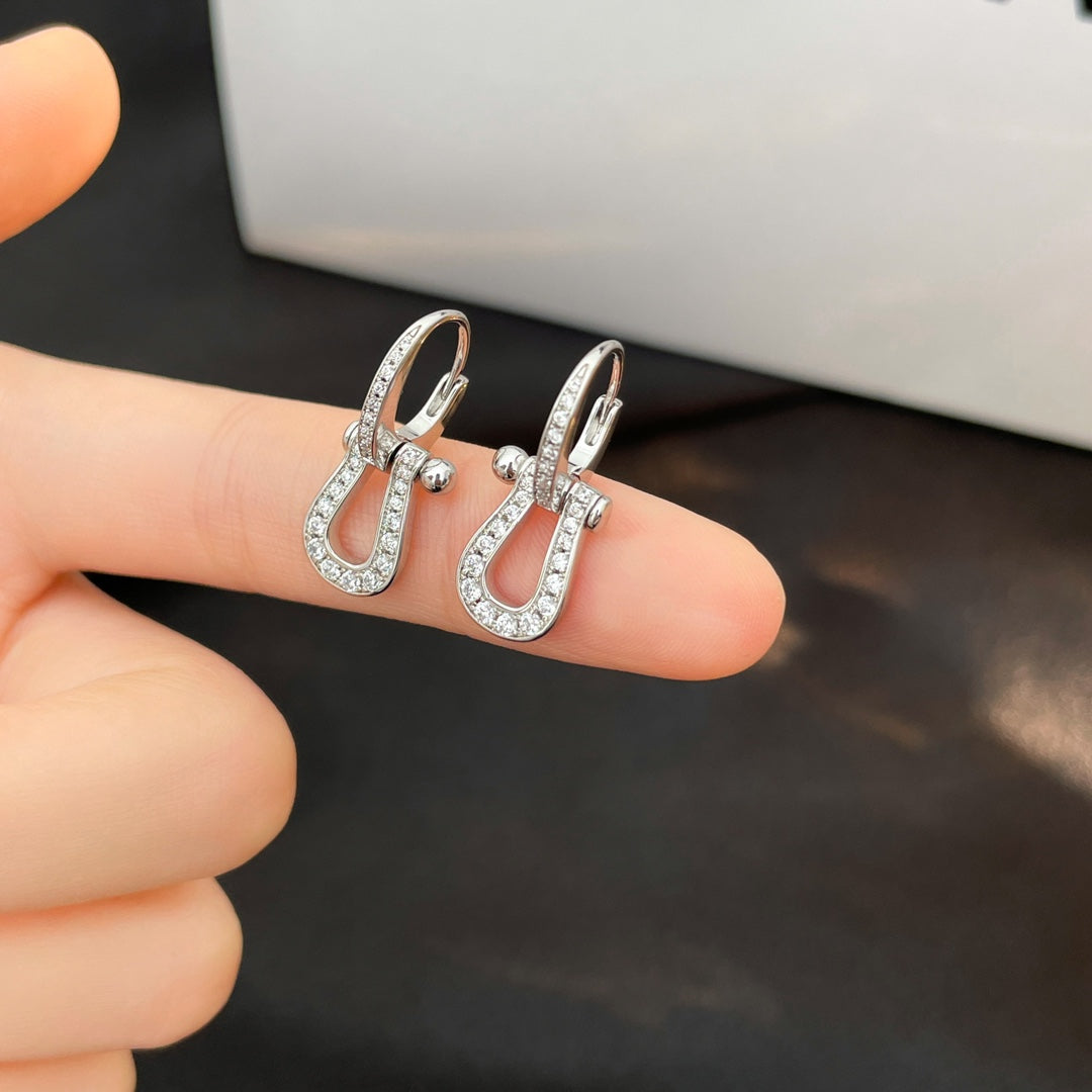 [Pearl Jewelrys]FORCE 10 FULL DIAMOND DROP EARRINGS MEDIUM MODEL