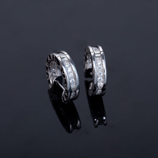 [Pearl Jewelrys]ZERO 1 MINI SILVER DIAMOND EARRINGS
