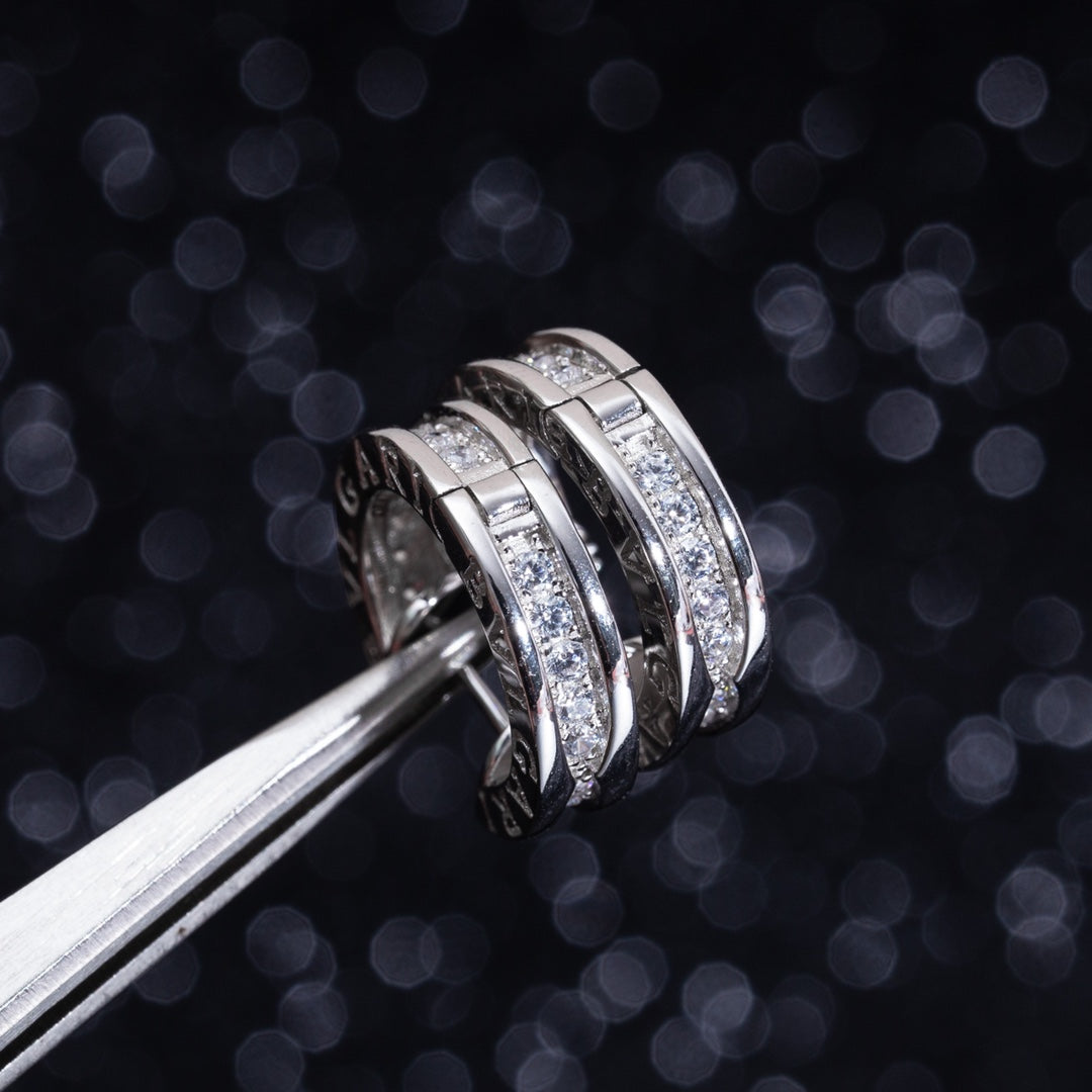 [Pearl Jewelrys]ZERO 1 MINI SILVER DIAMOND EARRINGS