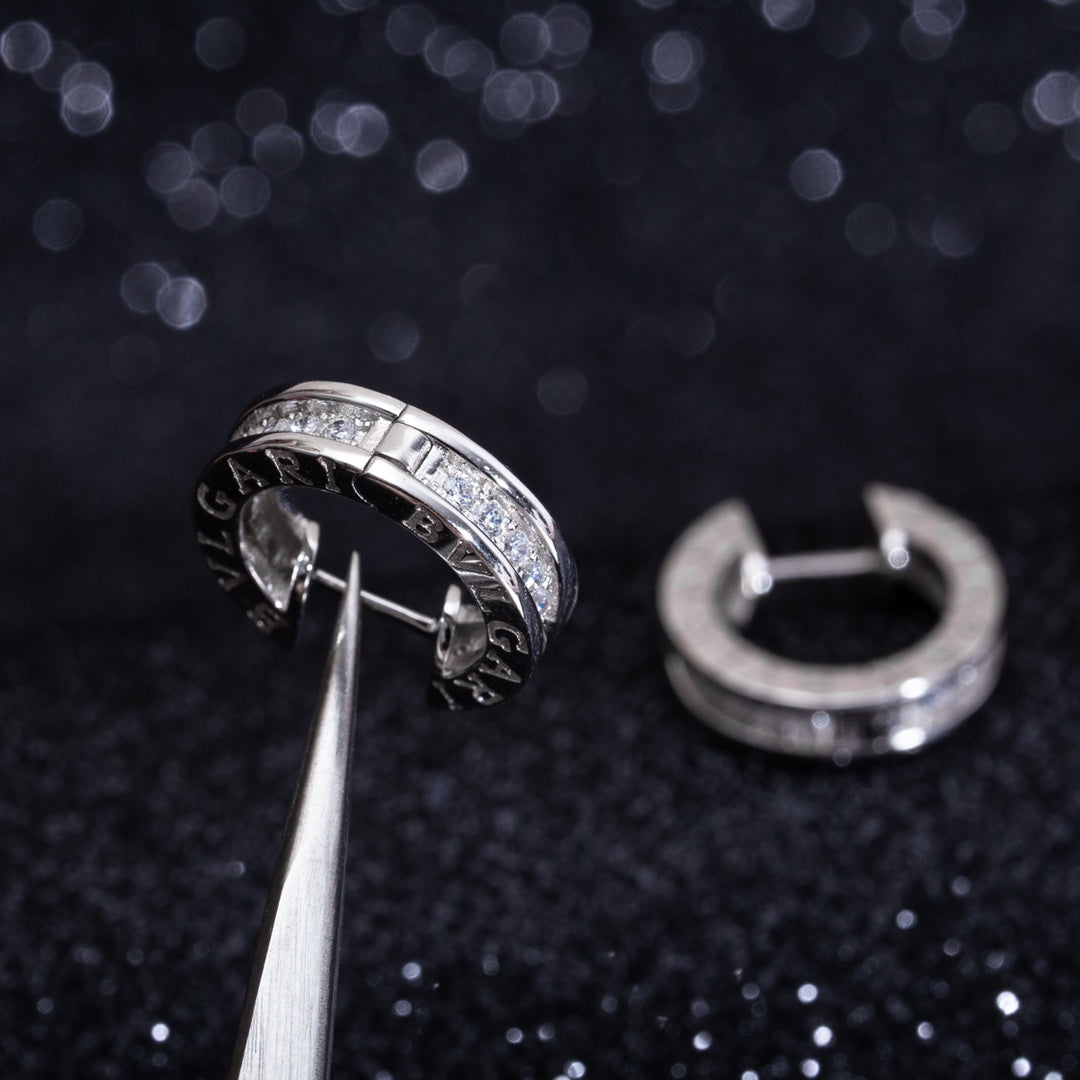 [Pearl Jewelrys]ZERO 1 MINI SILVER DIAMOND EARRINGS
