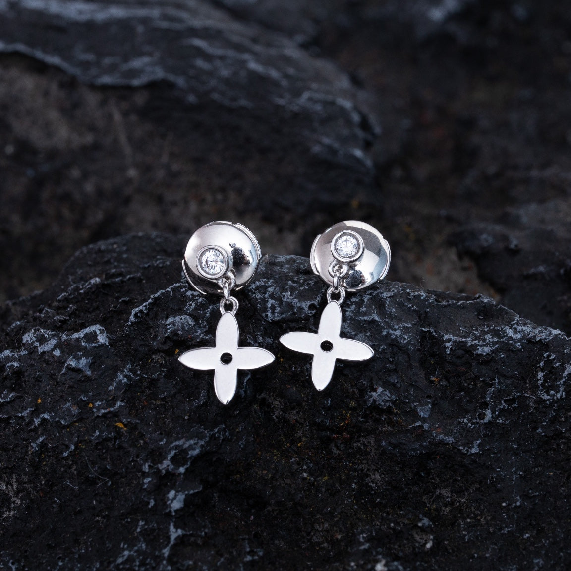 [Pearl Jewelrys]VIDYLLE SILVER DIAMOND MINI DROP EARRINGS