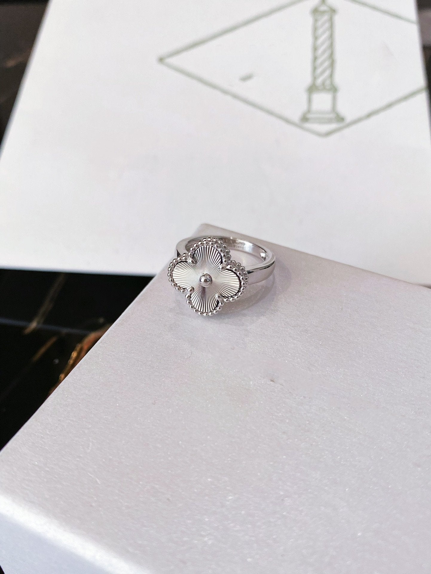 [Pearl Jewelrys]CLOVER SILVER RING