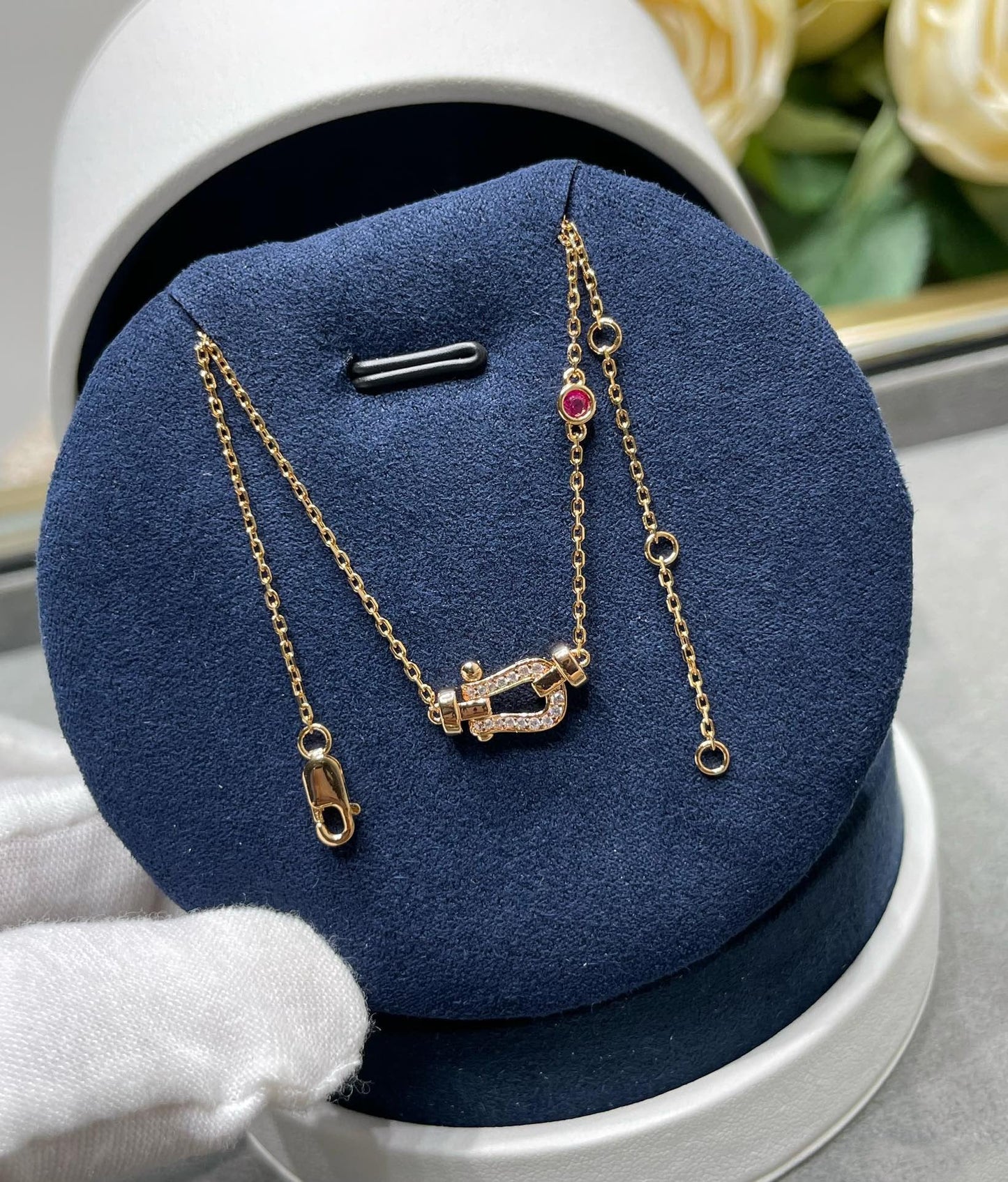 [Pearl Jewelrys]FORCE 10 DIAMOND PINK GOLD NECKLACE