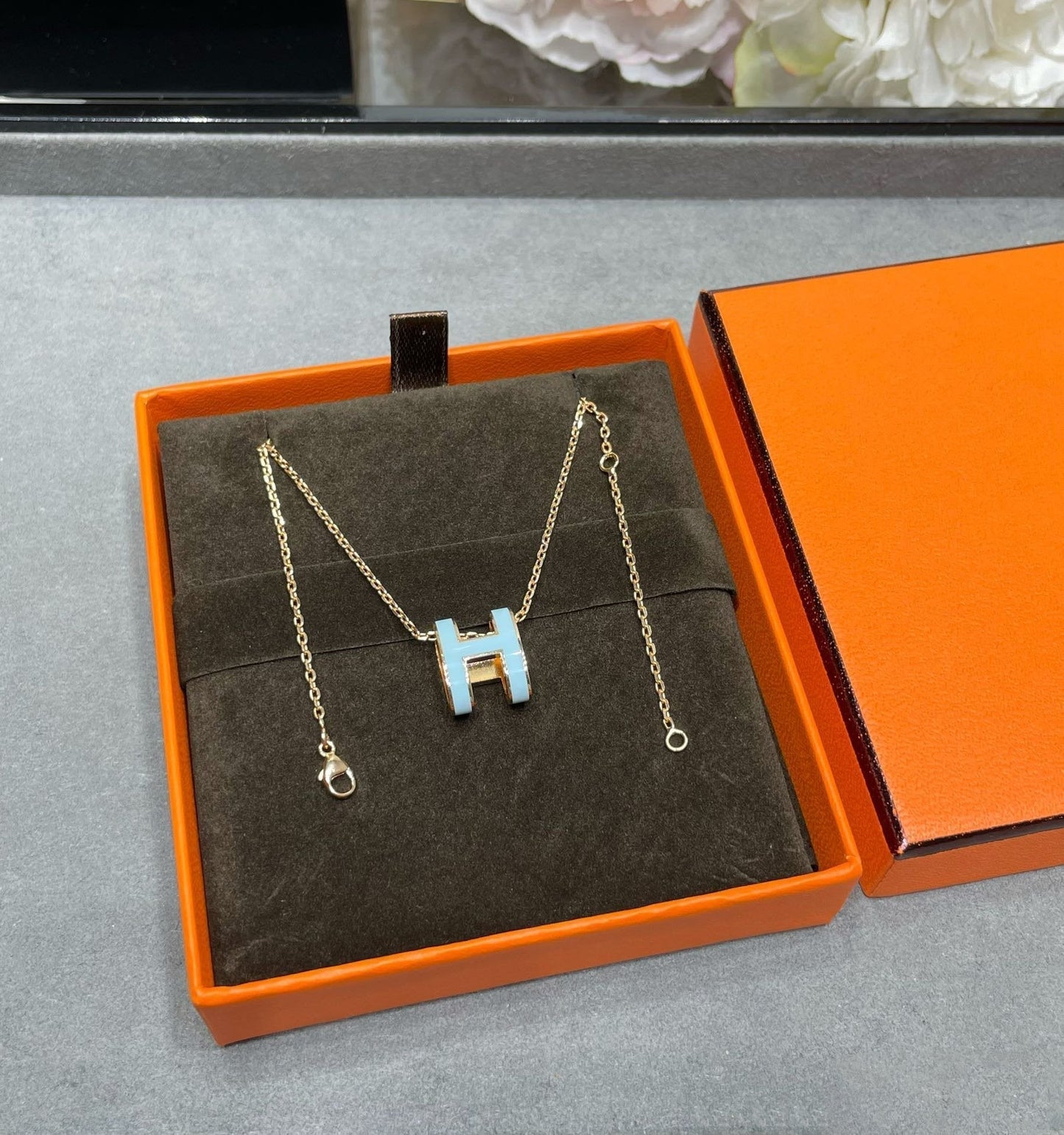 [Pearl Jewelrys]POP H SKY BLUE NECKLACE