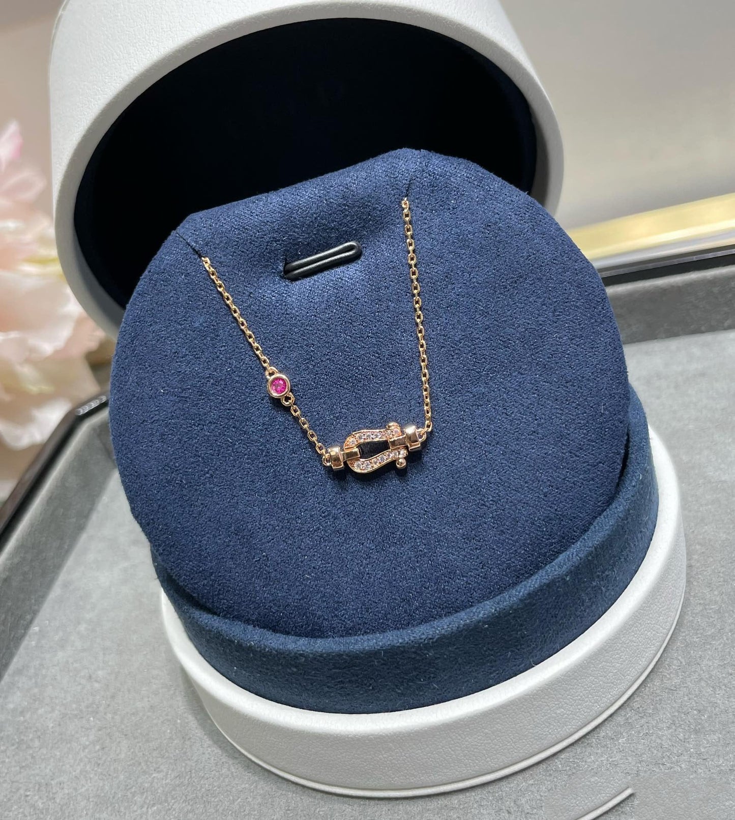 [Pearl Jewelrys]FORCE 10 DIAMOND CHAIN LINK PINK GOLD BRACELET