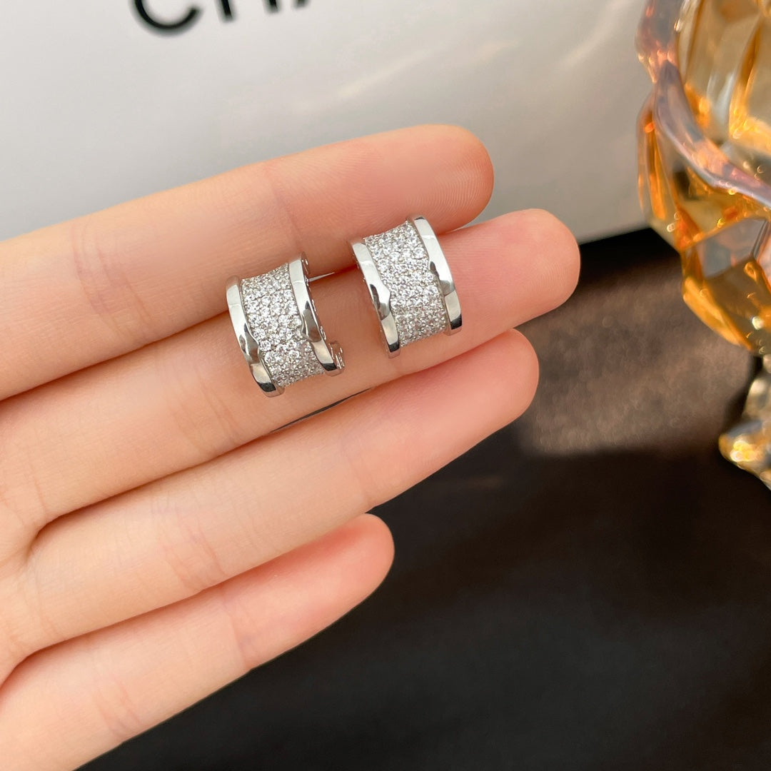 [Pearl Jewelrys]ZERO 1 DIAMOND PAVED EARRINGS