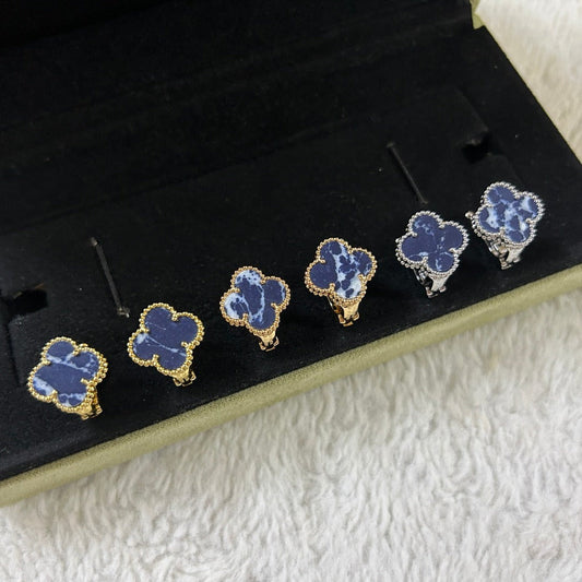 [Pearl Jewelrys]CLOVER PIETERSITE MEDIUM STUD EARRINGS