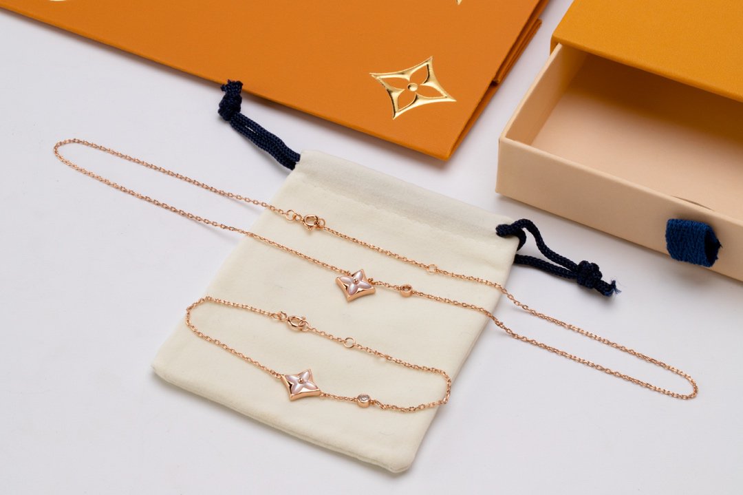 [Pearl Jewelrys]STAR PINK MOP 1 DIAMOND PINK GOLD NECKLACE