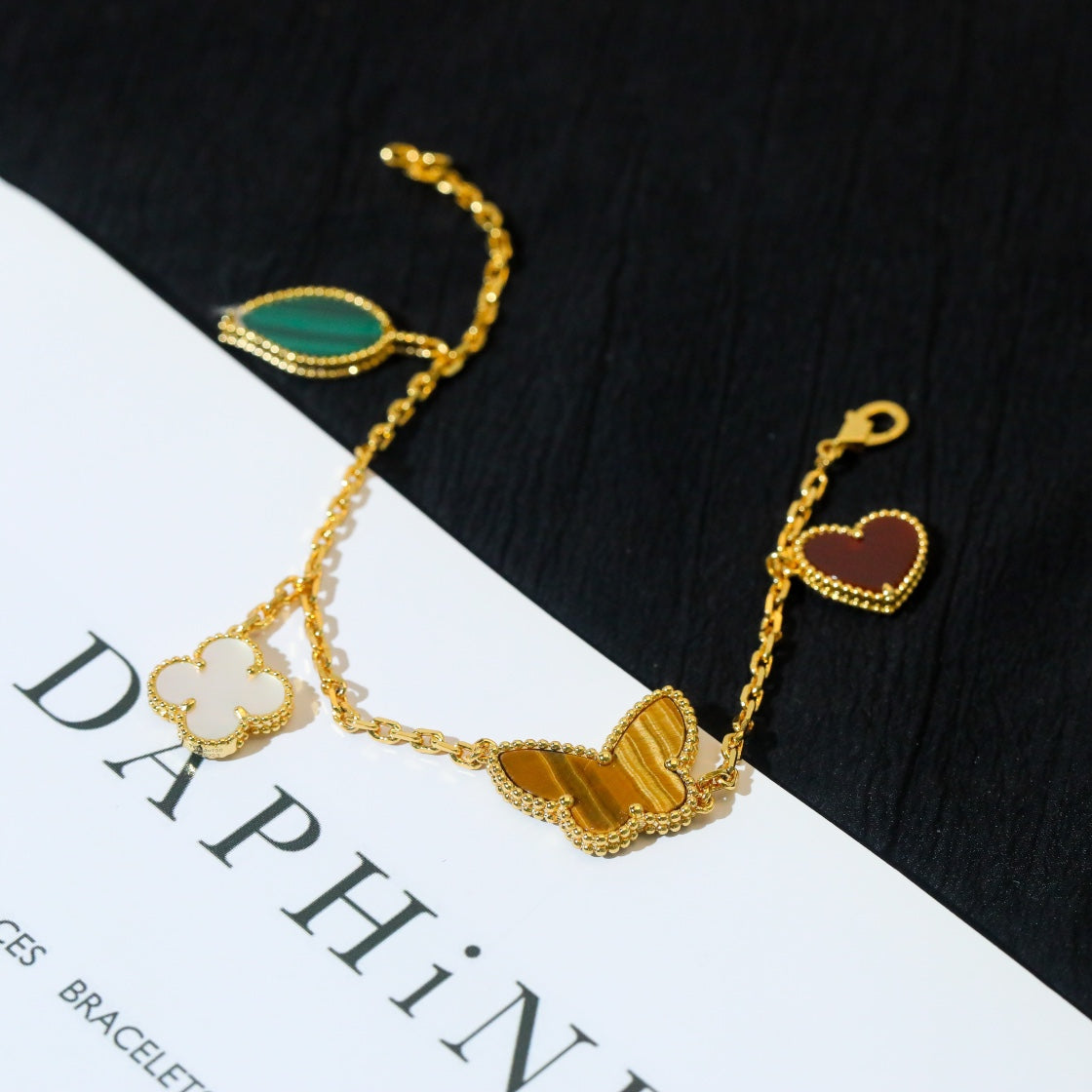 [Pearl Jewelrys]LUCKY SPRING 5 MOTIF GOLD BRACELET