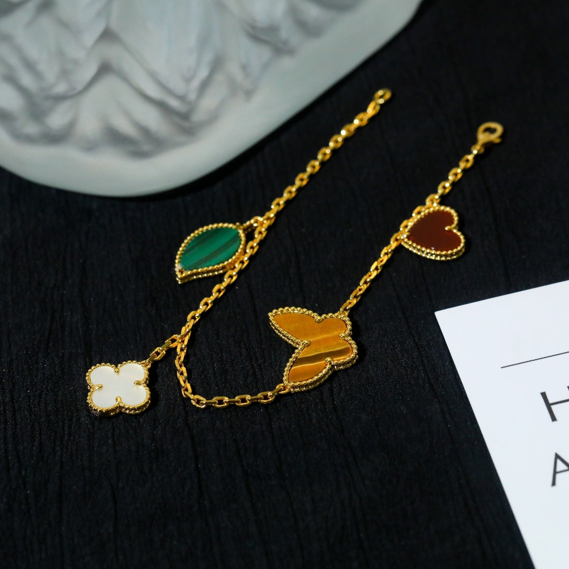 [Pearl Jewelrys]LUCKY SPRING 5 MOTIF GOLD BRACELET