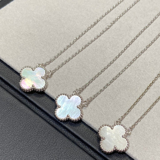 [Pearl Jewelrys]CLOVER MEDIUM SILVER WHITE MOP NECKLACE
