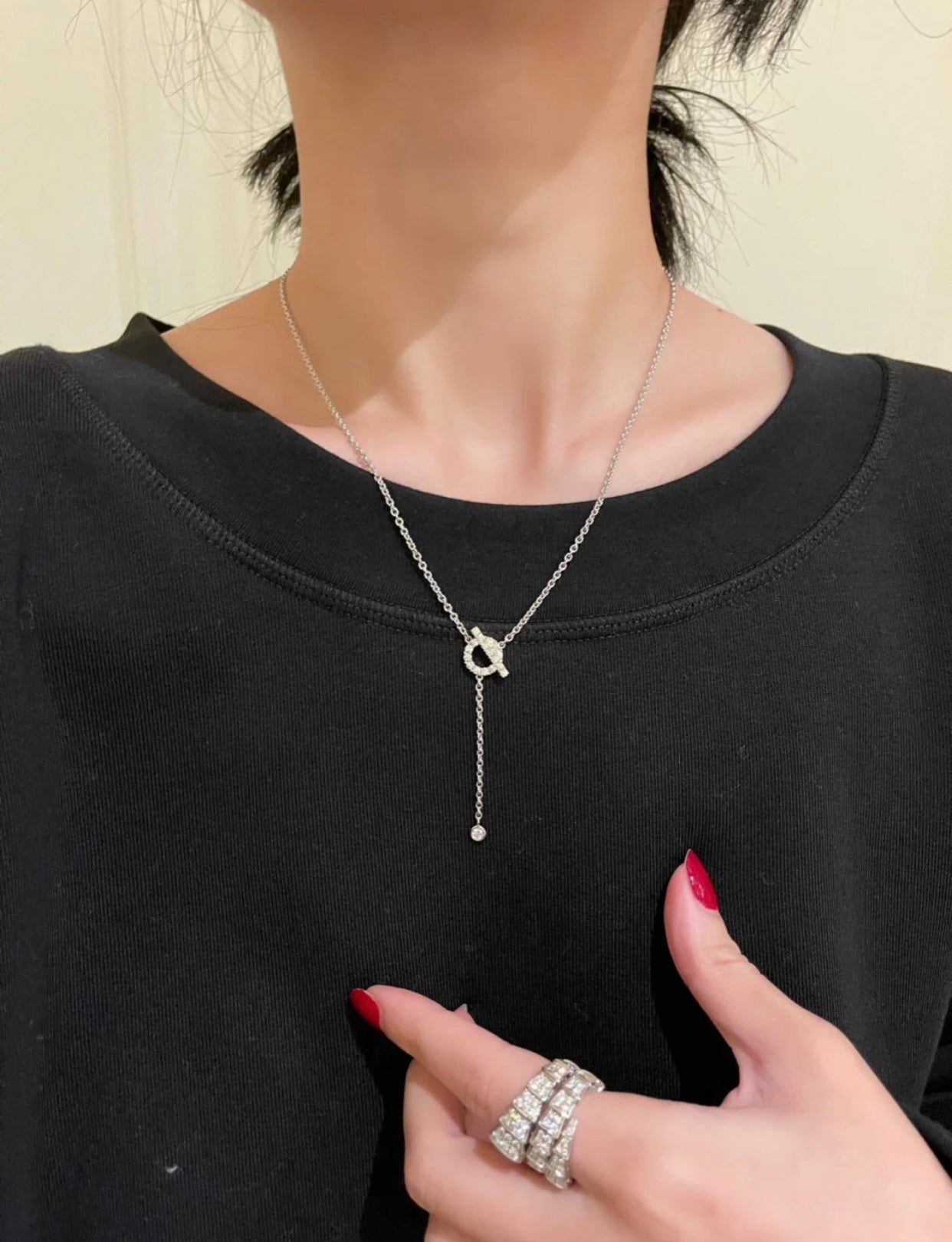 [Pearl Jewelrys]FINESSE SILVER DIAMOND NECKLACE
