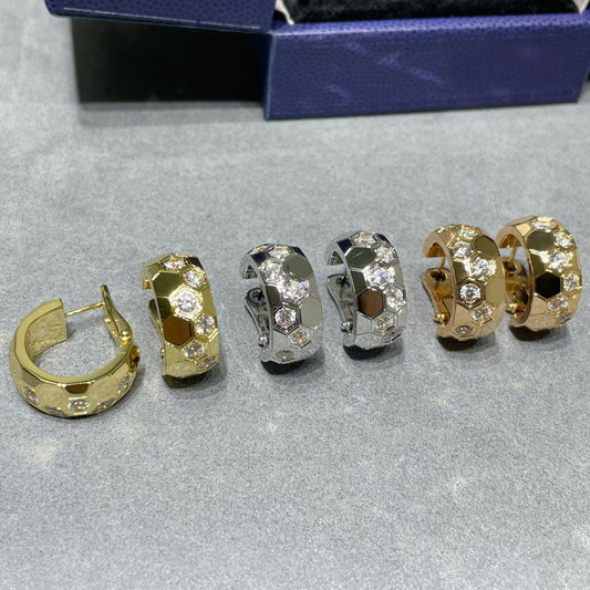 [Pearl Jewelrys]BEE LOVE DIAMOND HOOP EARRINGS