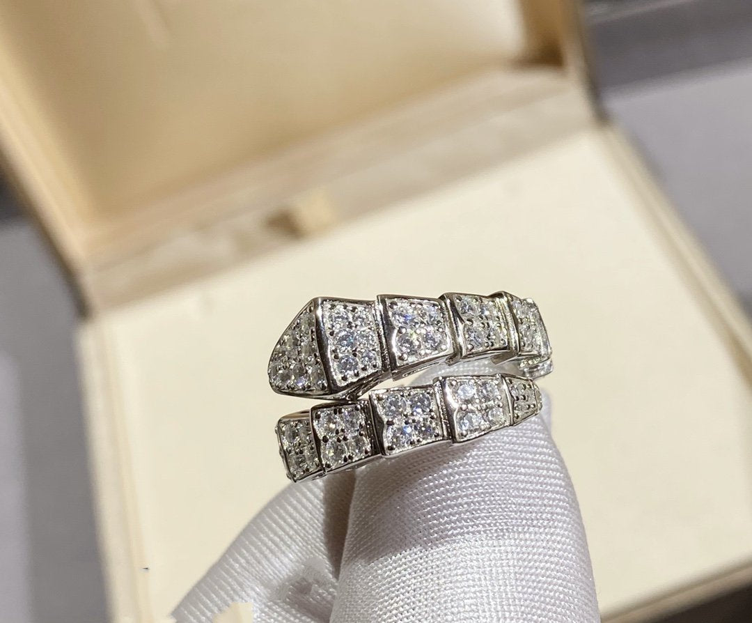 [Pearl Jewelrys]SERPENTI RING SILVER DIAMOND PAVED