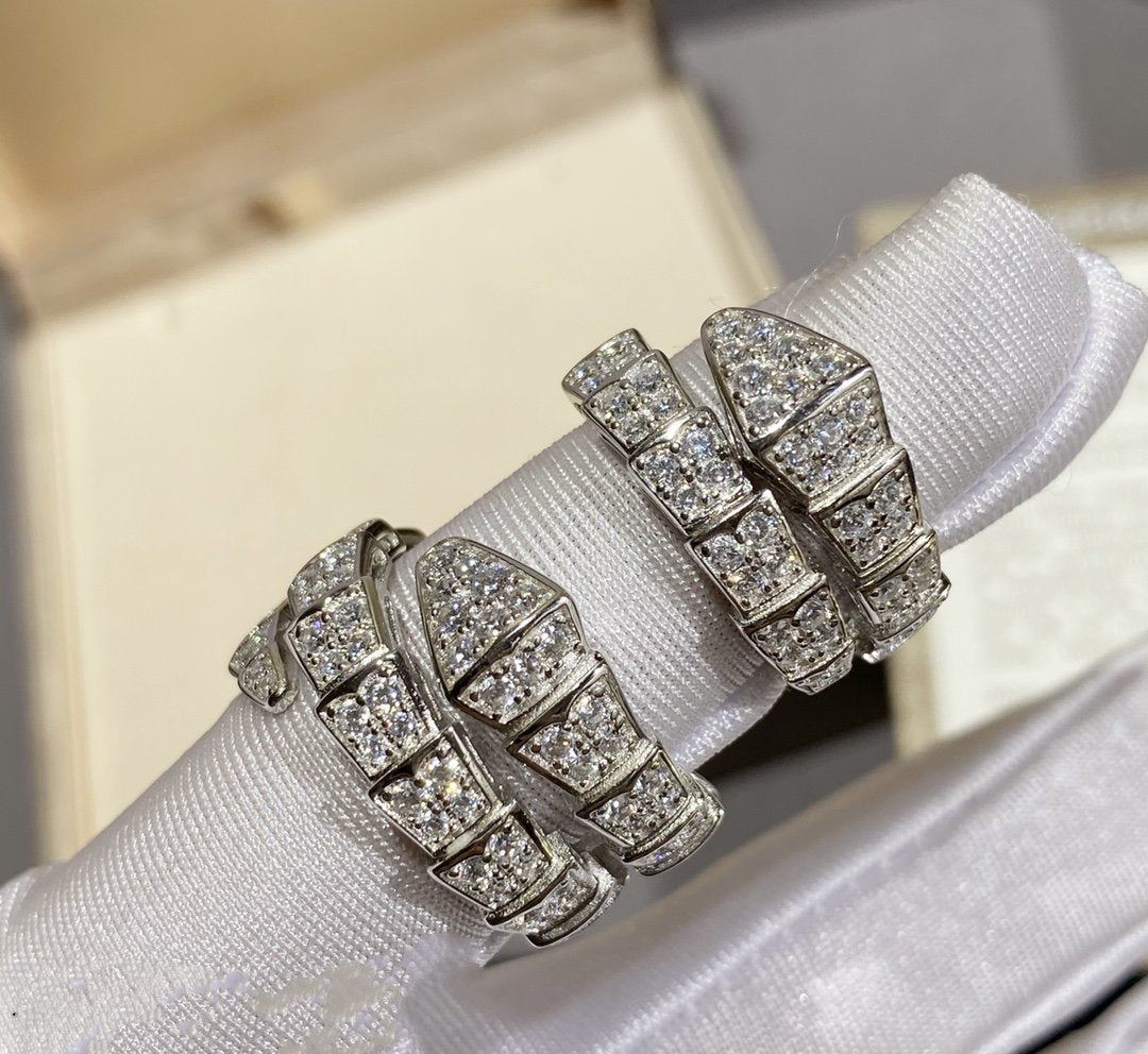[Pearl Jewelrys]SERPENTI RING SILVER DIAMOND PAVED