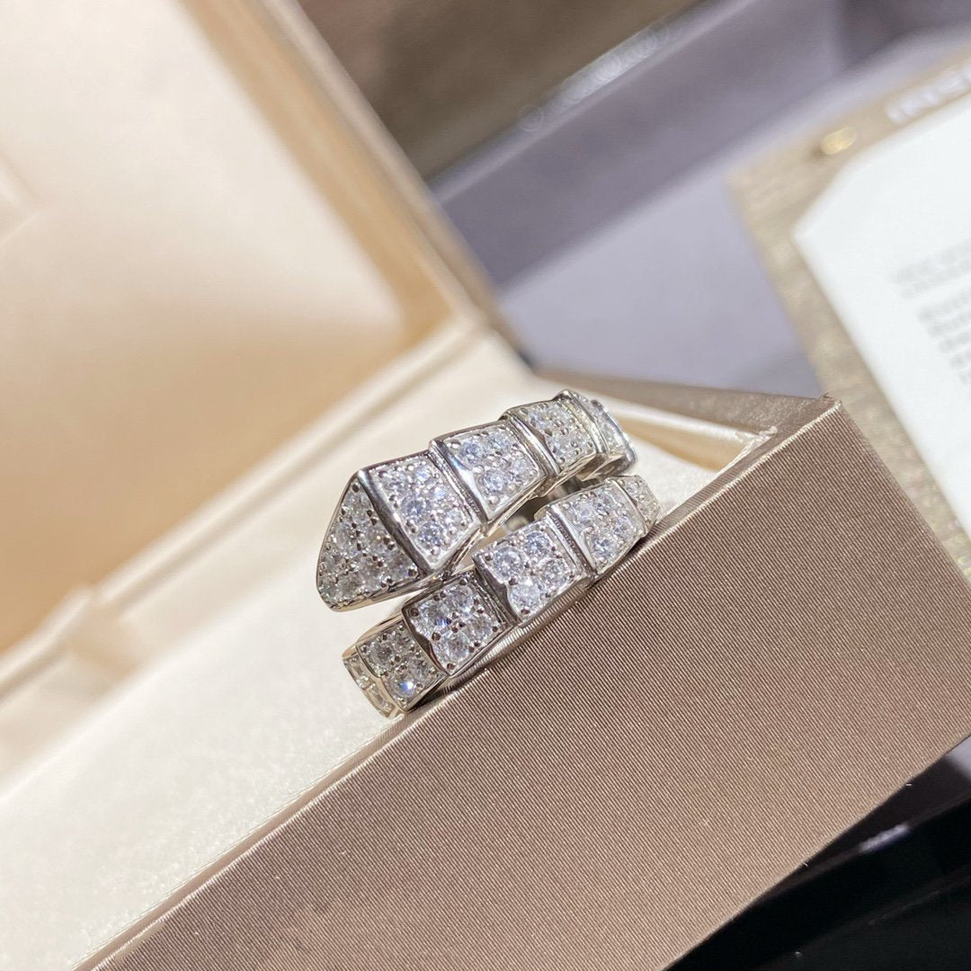 [Pearl Jewelrys]SERPENTI RING SILVER DIAMOND PAVED