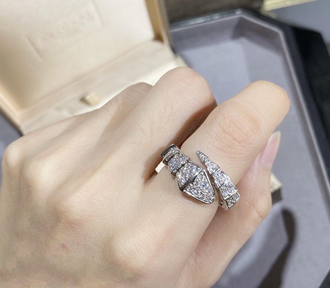 [Pearl Jewelrys]SERPENTI LARGE RING SILVER DIAMOND PAVED