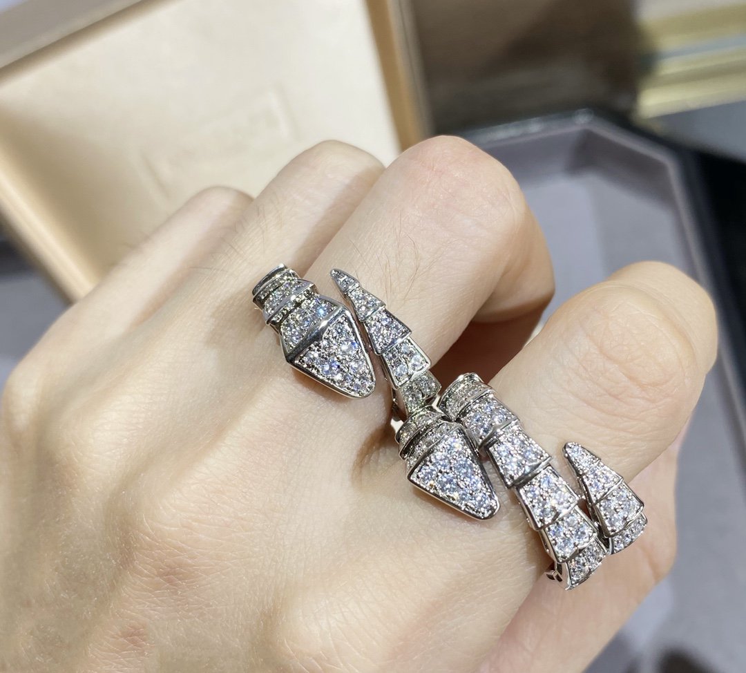 [Pearl Jewelrys]SERPENTI LARGE RING SILVER DIAMOND PAVED
