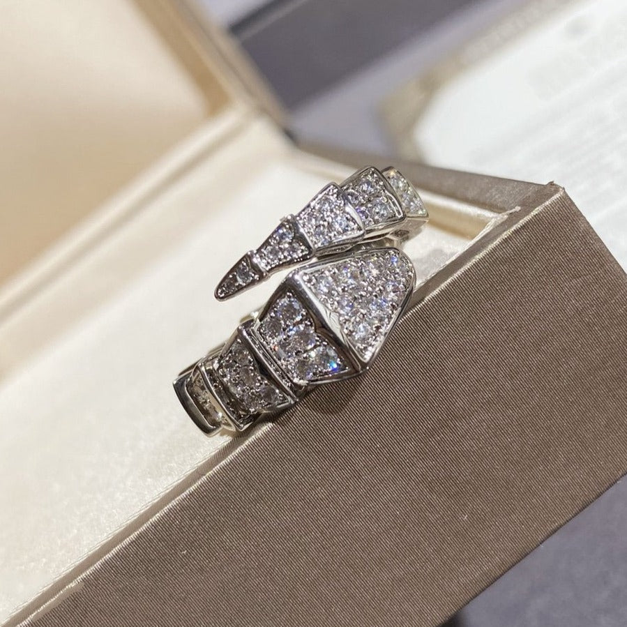 [Pearl Jewelrys]SERPENTI LARGE RING SILVER DIAMOND PAVED