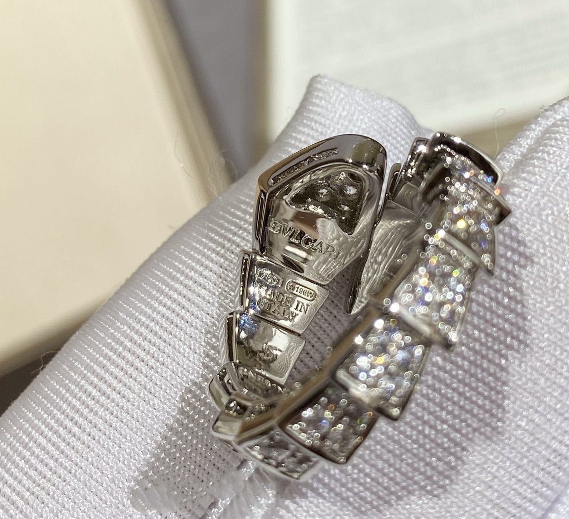 [Pearl Jewelrys]SERPENTI LARGE RING SILVER DIAMOND PAVED