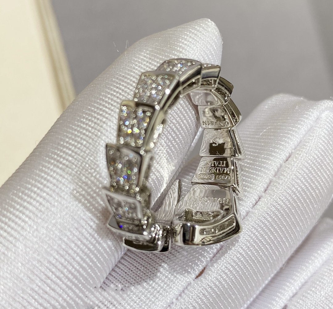 [Pearl Jewelrys]SERPENTI LARGE RING SILVER DIAMOND PAVED
