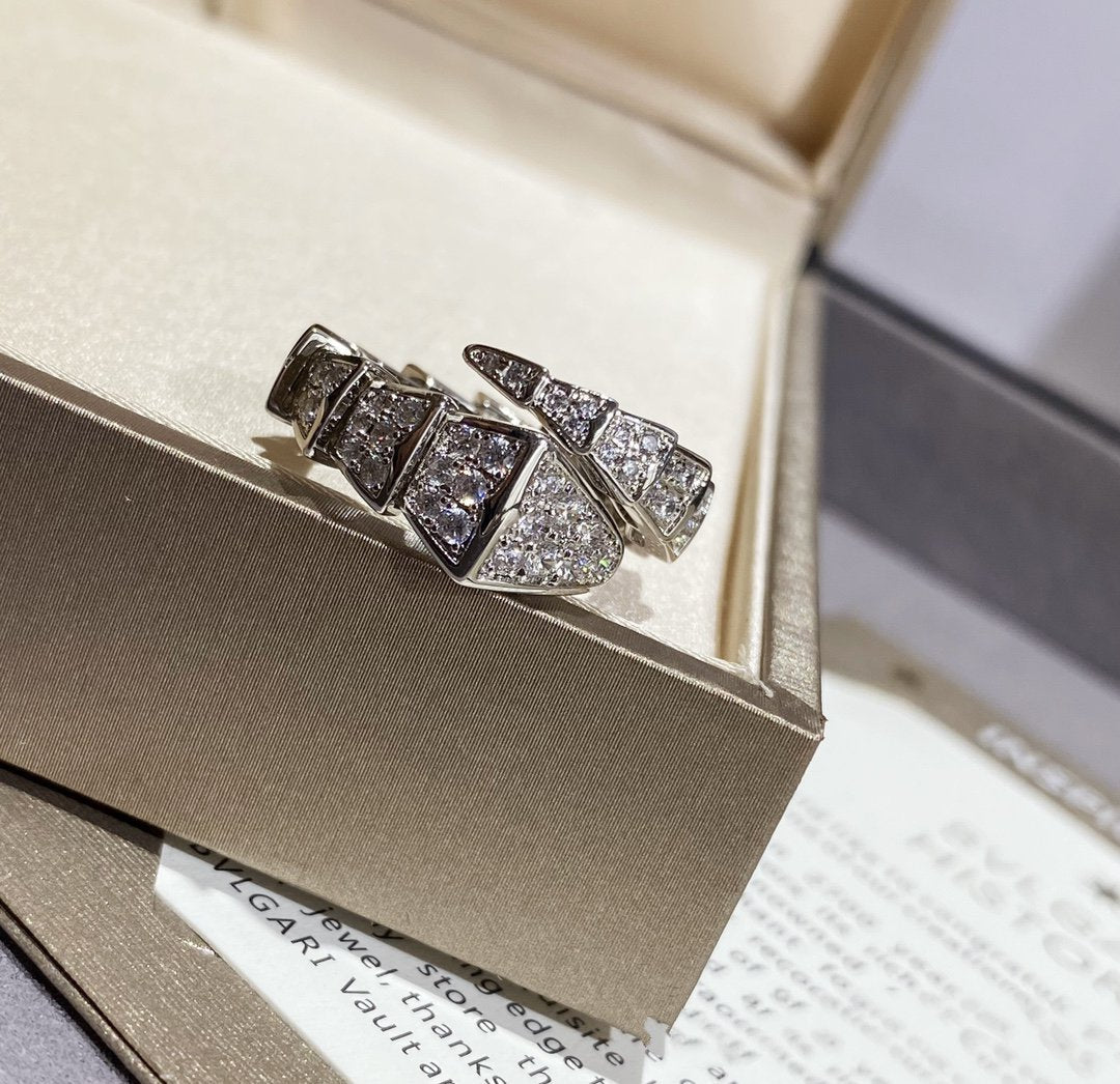 [Pearl Jewelrys]SERPENTI LARGE RING SILVER DIAMOND PAVED