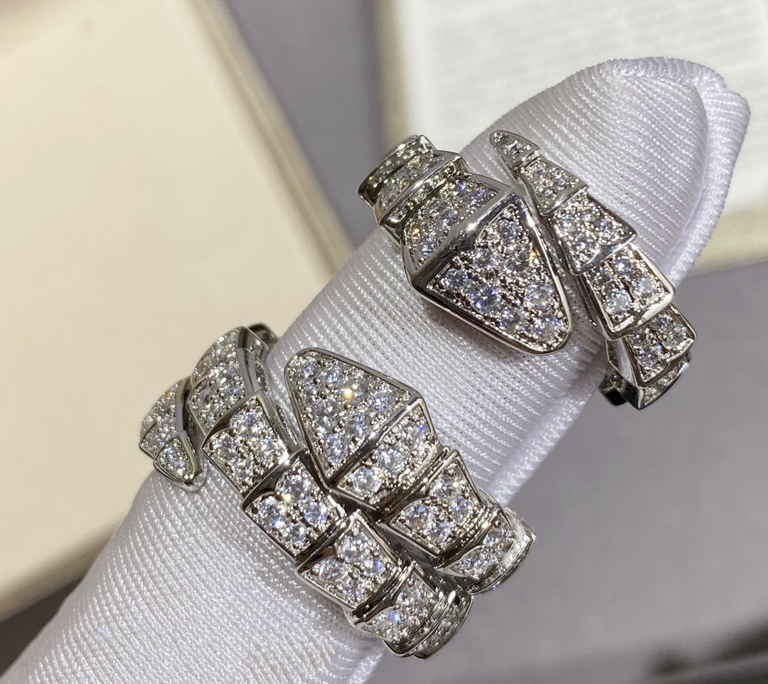 [Pearl Jewelrys]SERPENTI LARGE RING SILVER DIAMOND PAVED