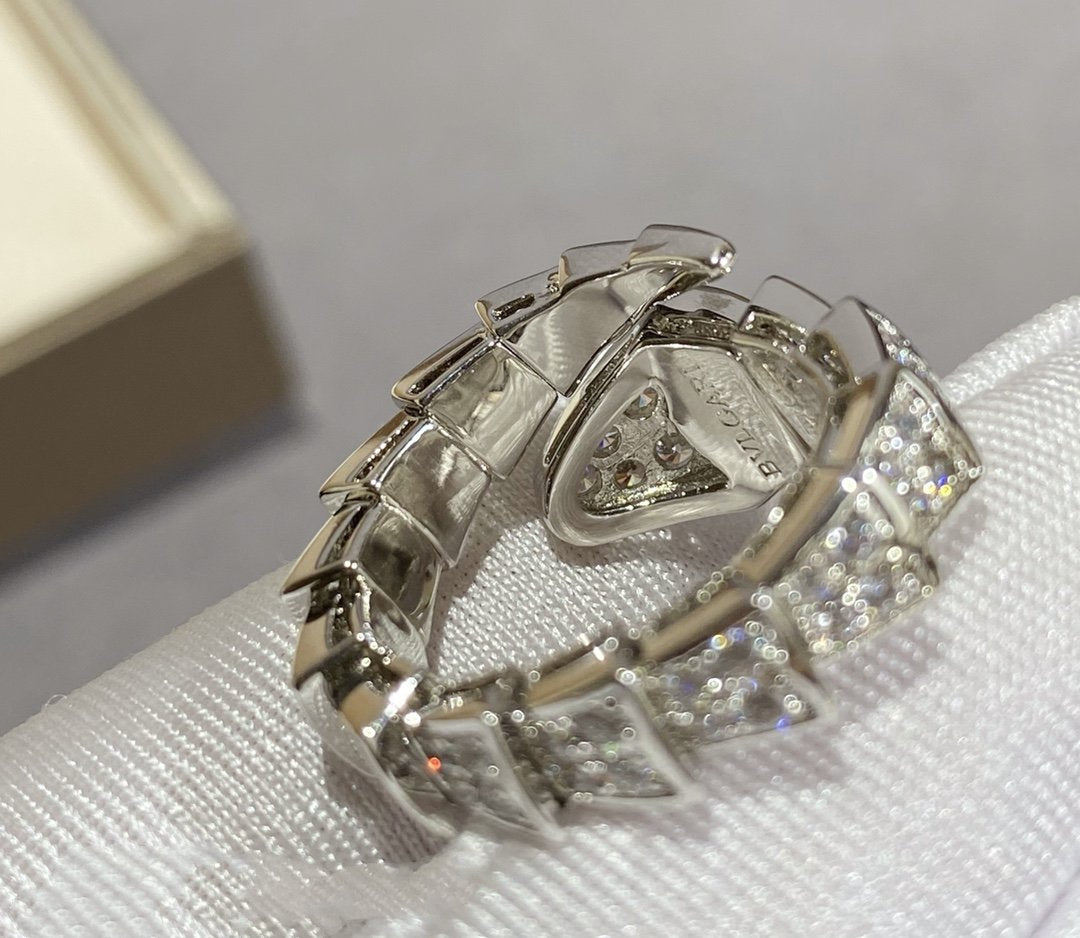 [Pearl Jewelrys]SERPENTI LARGE RING SILVER DIAMOND PAVED