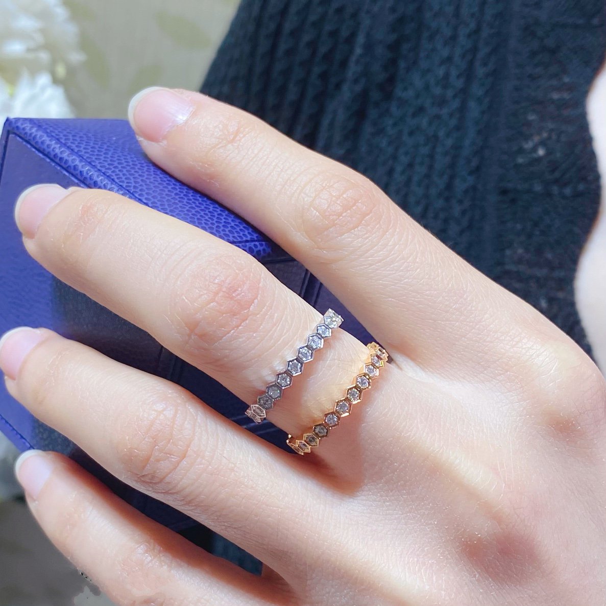 [Pearl Jewelrys]BEE LOVE DIAMOND PAVED SMALL RING