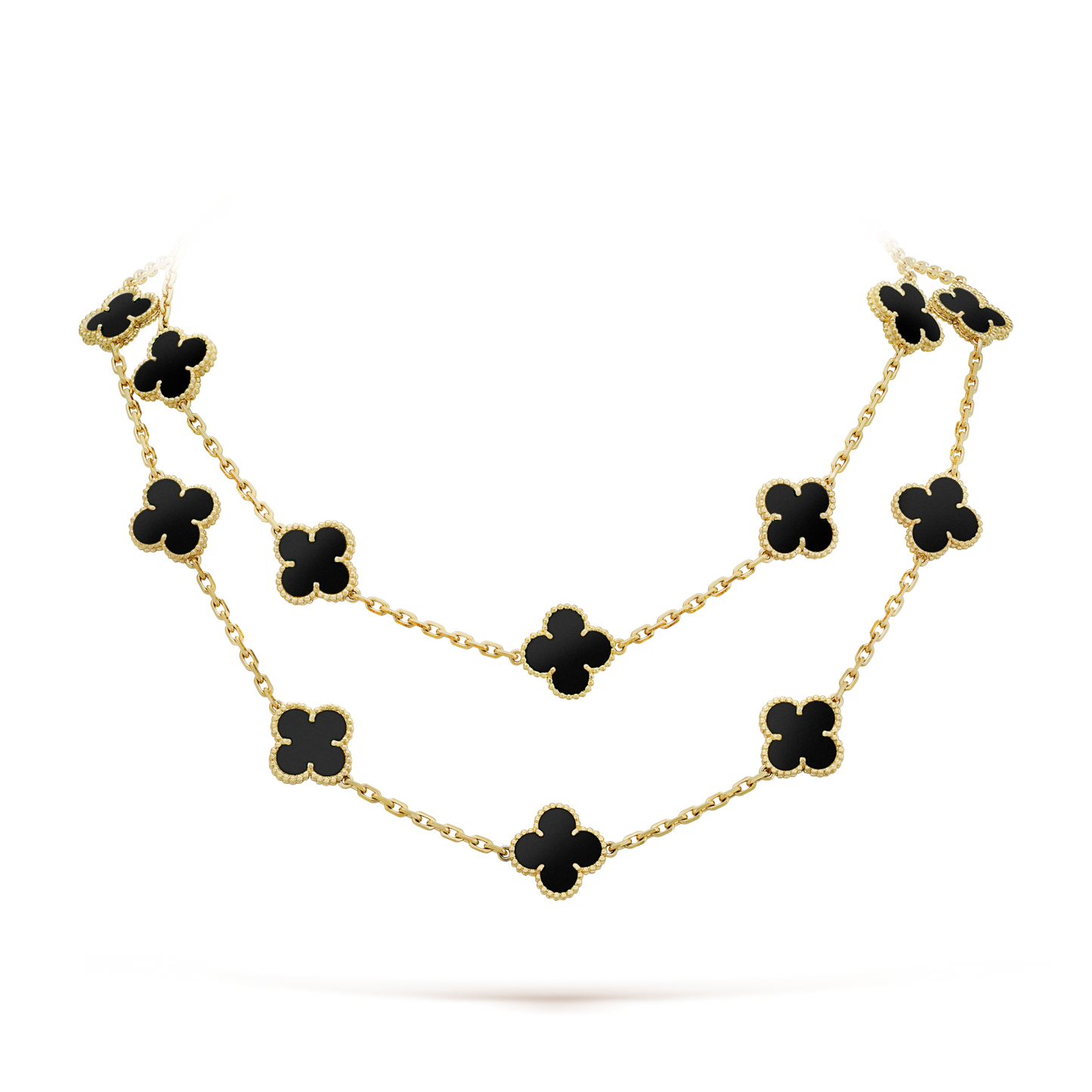 [Pearl Jewelrys]CLOVER 20 MOTIFS ONYX NECKLACE