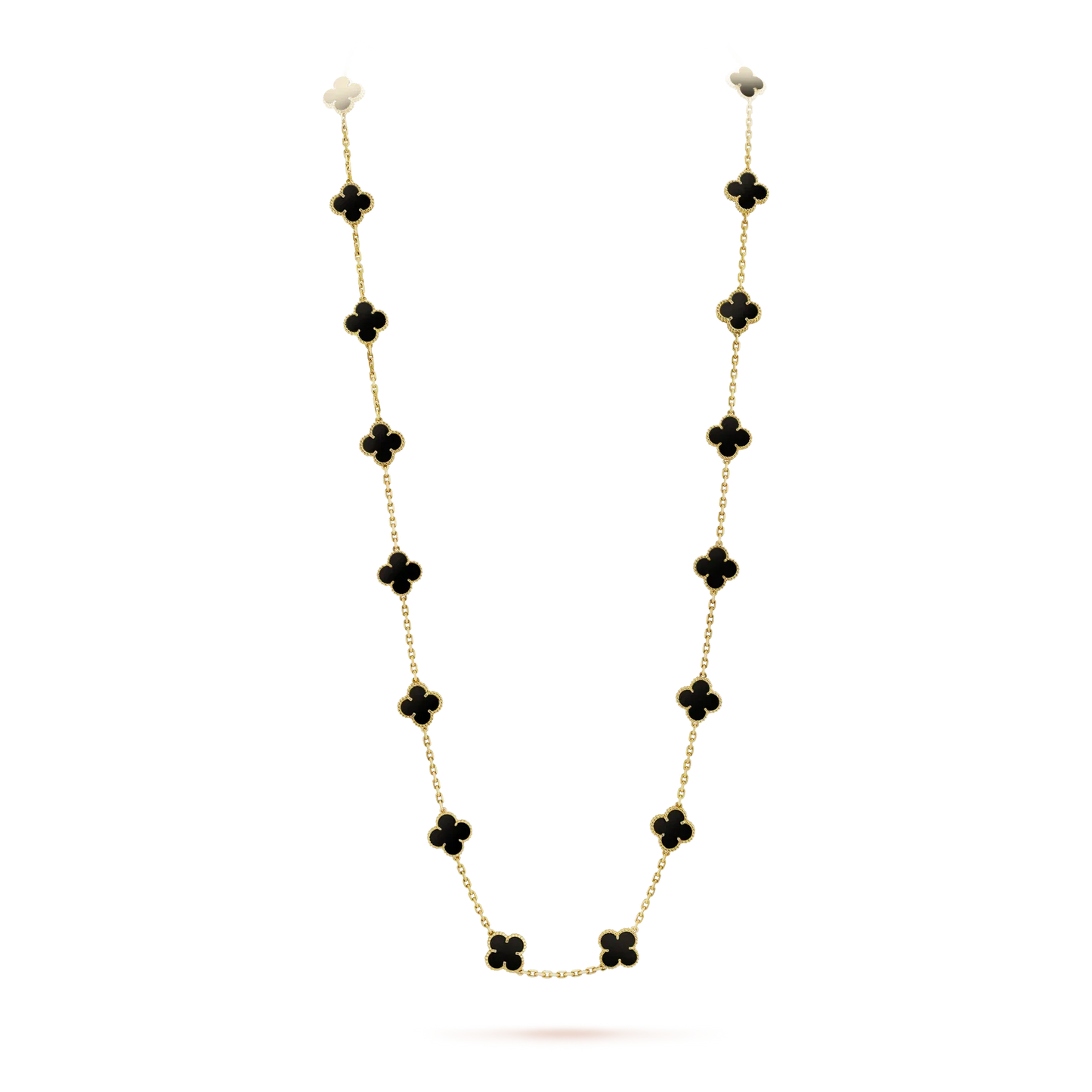 [Pearl Jewelrys]CLOVER 20 MOTIFS ONYX NECKLACE