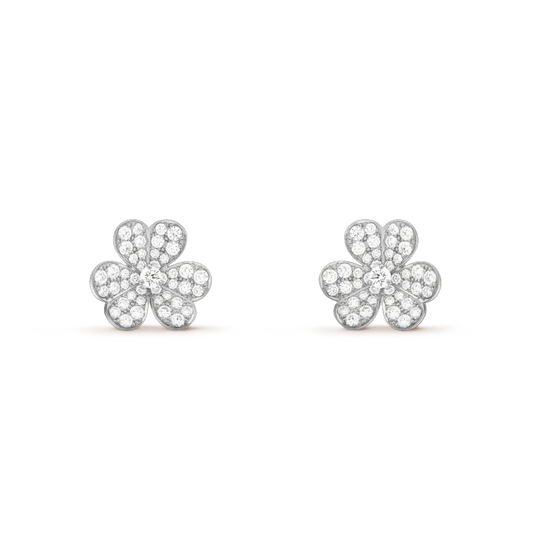 [Pearl Jewelrys]CLOVER COMOS DIAMOND EARRINGS SILVER