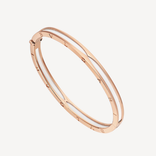 [Pearl Jewelrys]ZERO 1 PINK GOLD WITH WHITE CERAMIC BRACELET