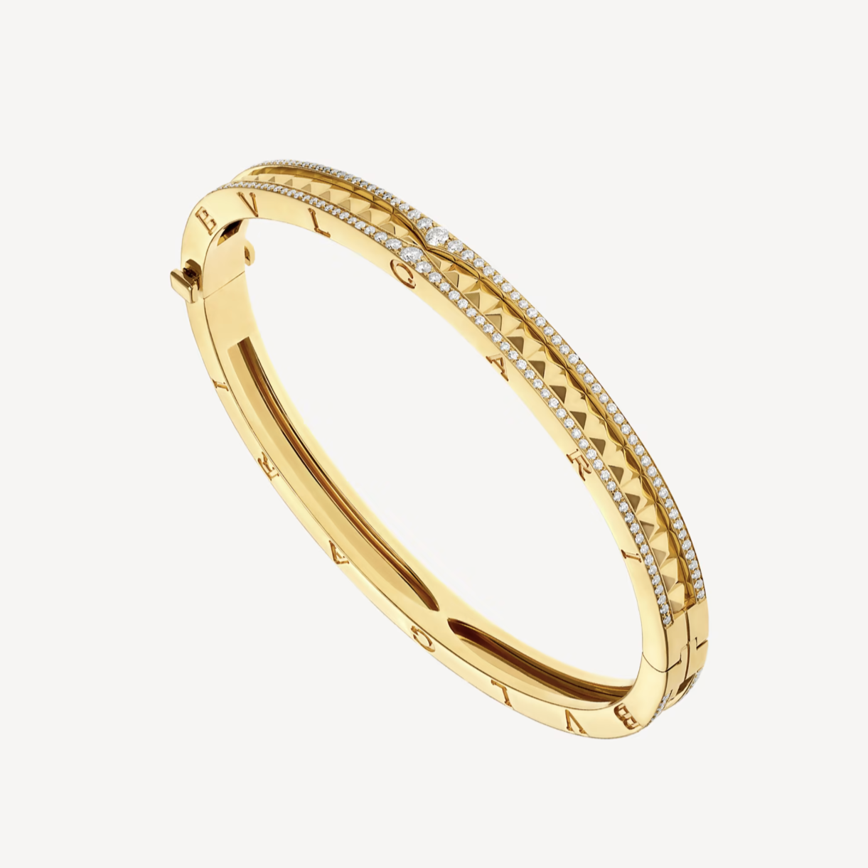 [Pearl Jewelrys]ZERO 1 SPIRAL AND PAVED DIAMOND GOLD BRACELET