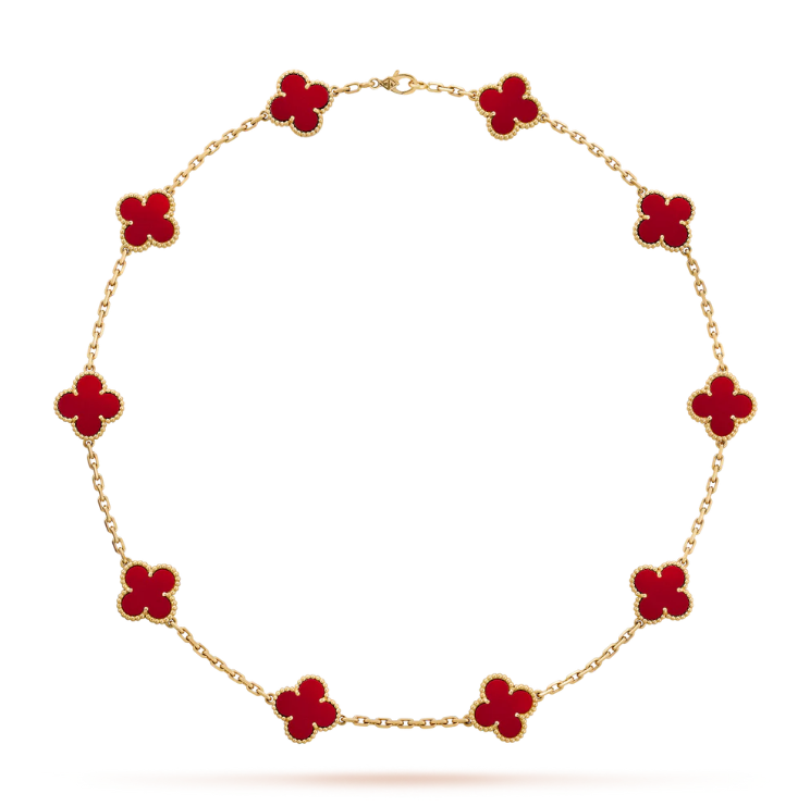 [Pearl Jewelrys]CLOVERS THE  10-MOTIFS CARNELIAN NECKLACE