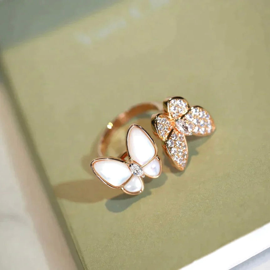 [Pearl Jewelrys]TWIN BUTTERFLY DIAMOND MOP RING