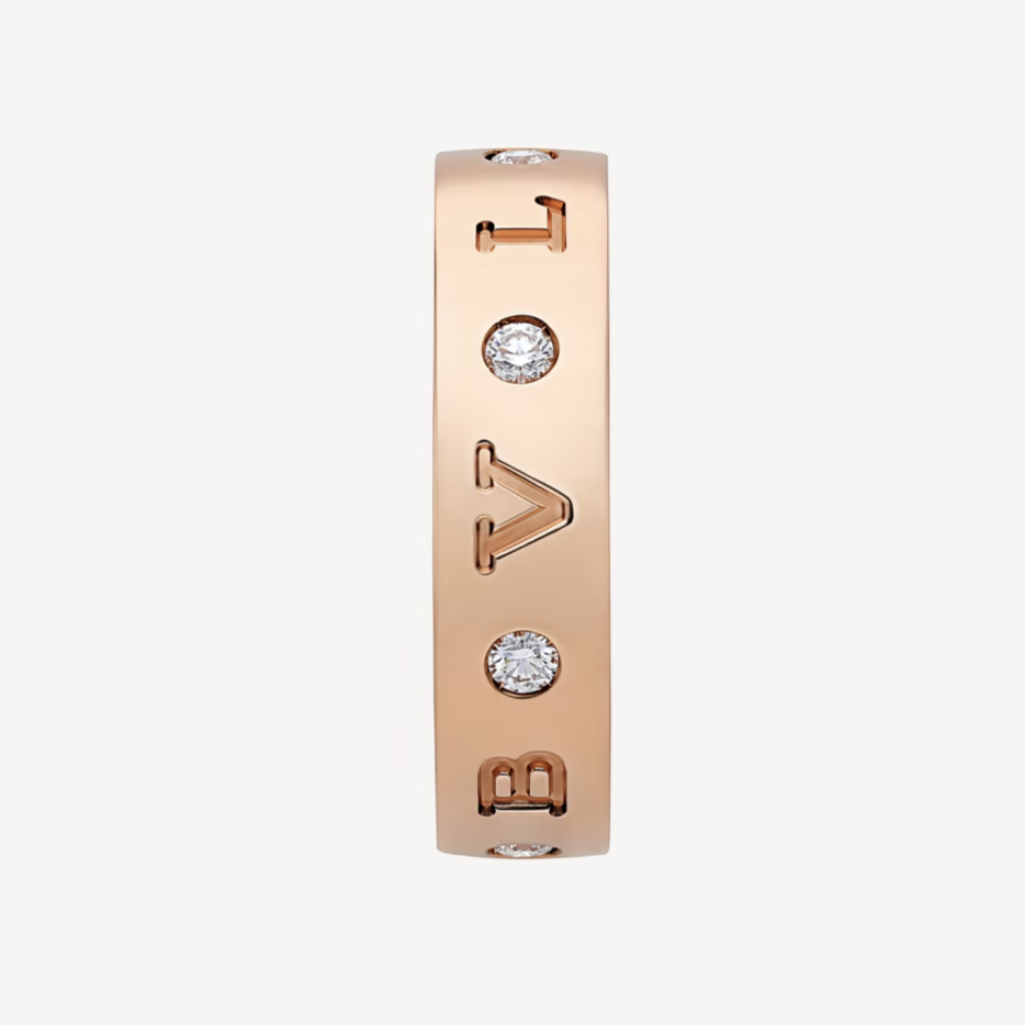 [Pearl Jewelrys]ZERO 1 ESSENTIAL PINK GOLD BAND WITH DIAMONDS RING