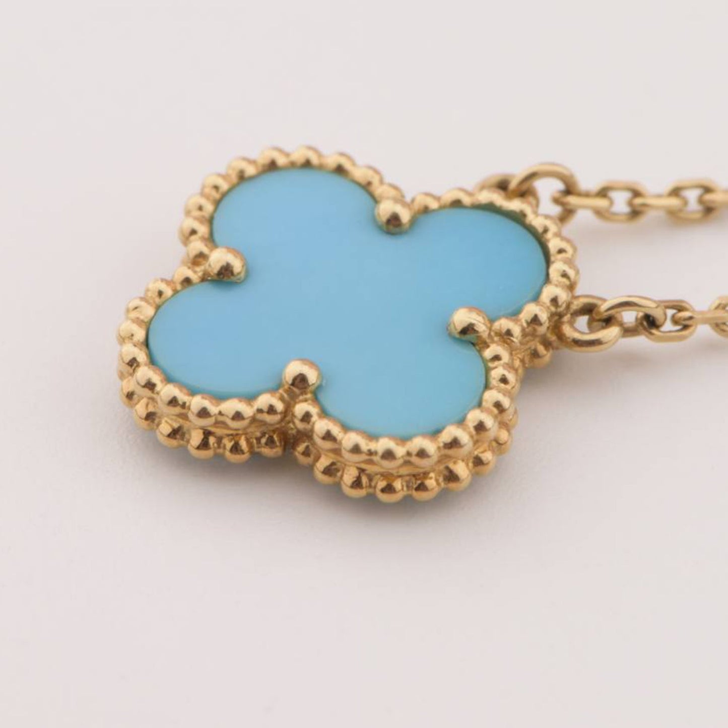 [Pearl Jewelrys]CLOVER 15MM VINTAGE TURQUOISE NECKLACE